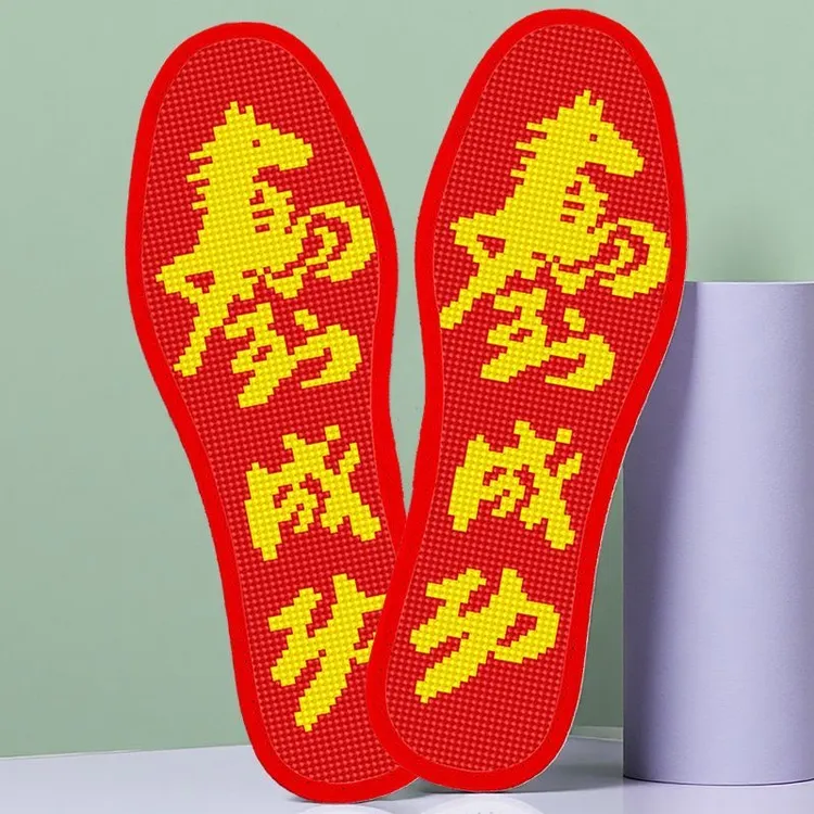 新款十字绣鞋垫子彩边包边印花半成品吸汗透气手工刺绣带针线自绣