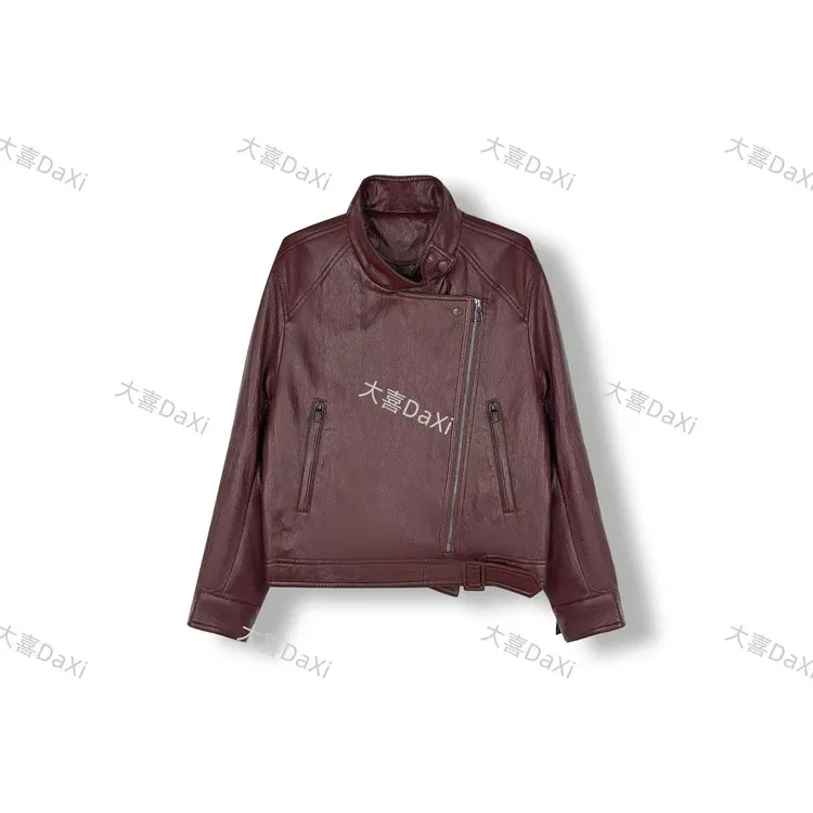 *【大喜】新款早秋立领气质百搭重工仿羊皮宽松外套【866178】