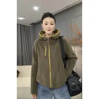7902太谷休闲时尚简约百搭连帽拉链宽松撞色加绒卫衣开衫秋冬