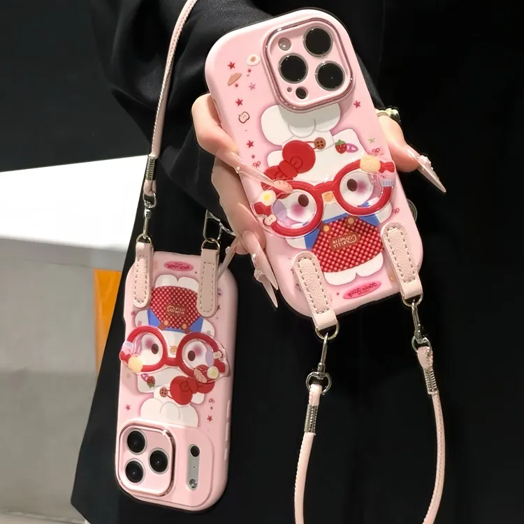 厨师帽KT猫贴件挂绳适用苹果17手机壳iPhone16小米14vivo华为oppo