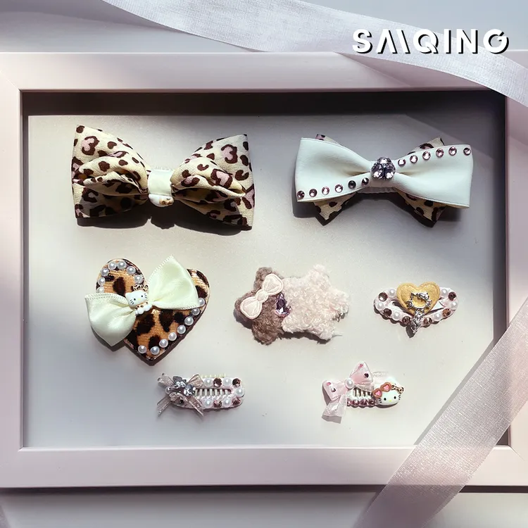 狗狗碎发bb夹棕色豹纹宠物夹头饰猫咪泰迪约克夏马尔济斯可爱发卡