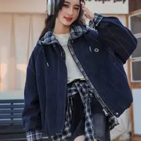 SY潮童 2572假两件带包款加棉牛仔风衣外套