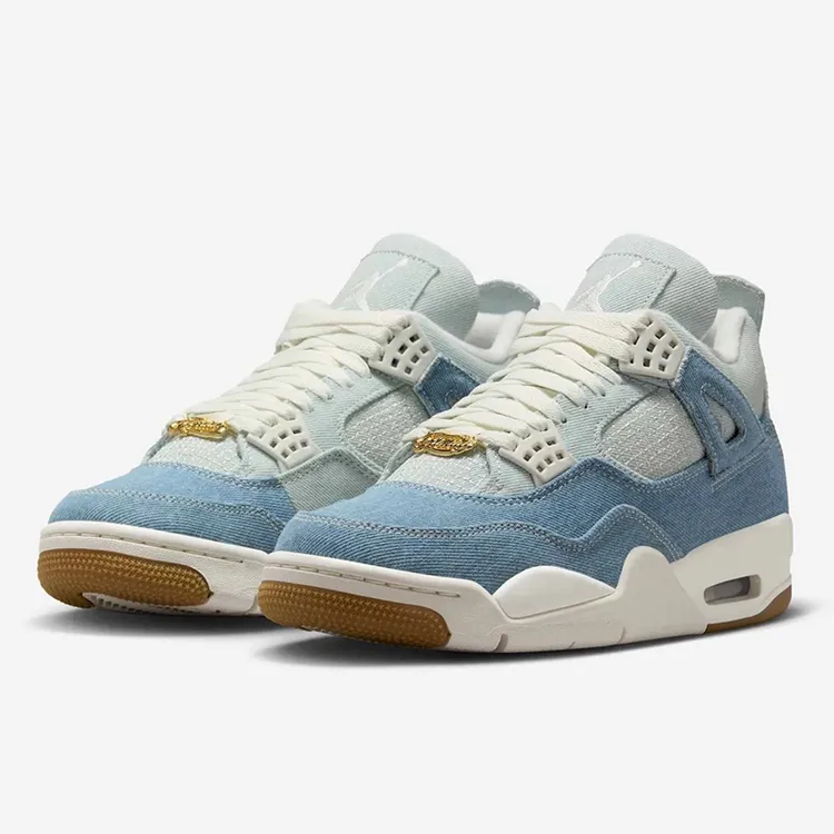Air Jordan 4 Retro AJ4 中帮复古篮球鞋 女款牛仔拼接IB6716-100