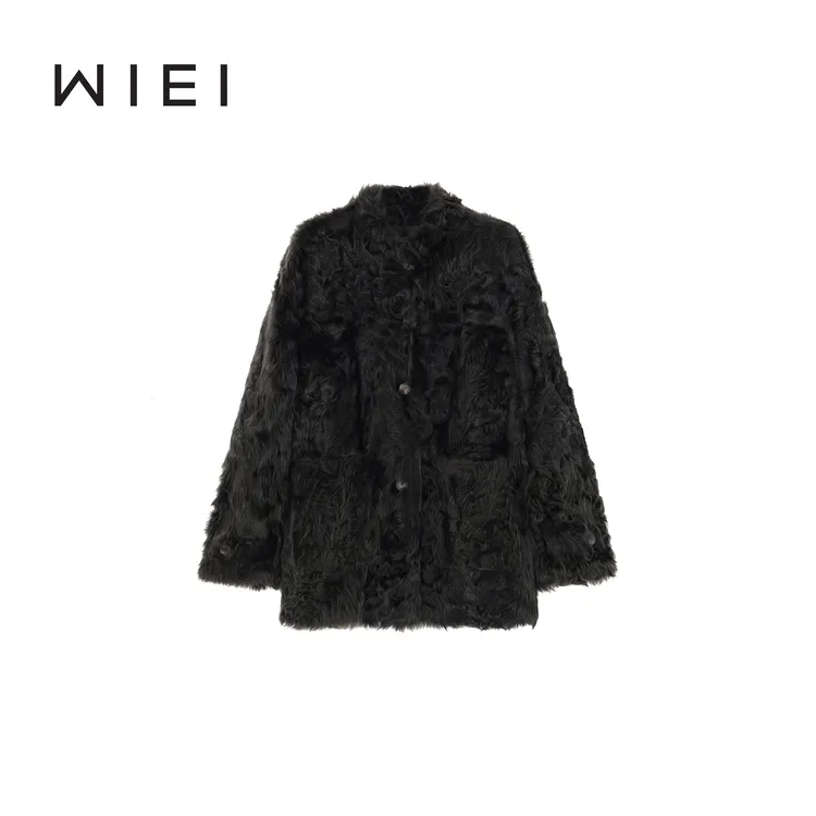 《WI EI》千金*鼎级轻柔小湖羊奢贵皮毛一体皮草大衣W25206536