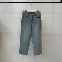 【麦丝】休闲时尚百搭高腰水洗直筒天丝牛仔法棍裤 YLJR-85361