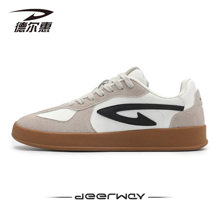 德尔惠男鞋板鞋男款2025秋季新款男士轻便百搭运动休闲潮鞋德训鞋