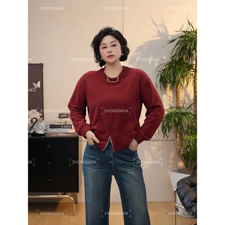 ZHONG大大【】秋季设计感卫衣女休闲显瘦长袖上衣969*
