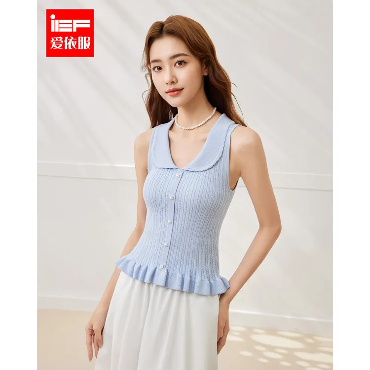 IEF/爱依服2025新款夏季透气时尚针织小众打底设计感法式上衣