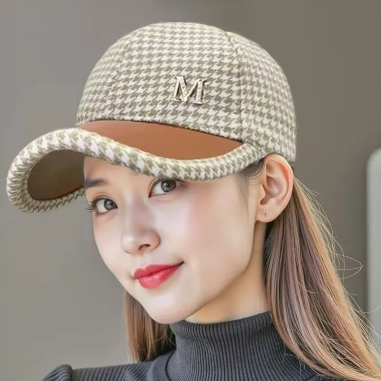 帽子女新款秋冬季加厚出游时尚棒球帽防护帽韩版百搭显脸小鸭舌w