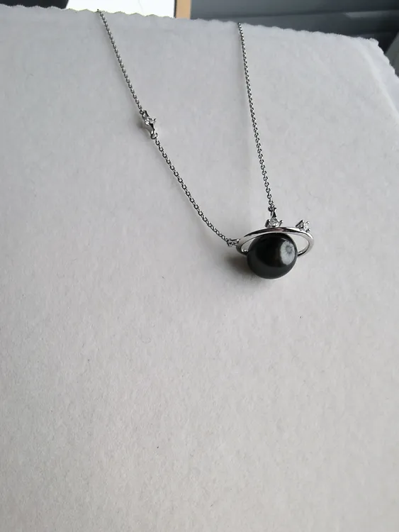 毛巾少爷同款9-10mm大溪地孔后基本无瑕行星款吊坠时尚