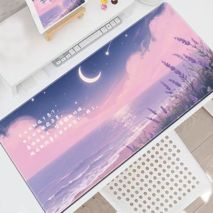 油画风景系列超大鼠标垫游戏办公加厚锁边书桌垫写字垫电脑键盘垫