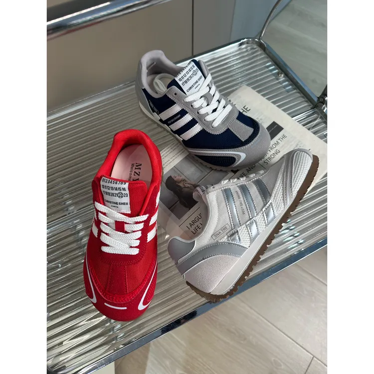 ins休闲赛车鞋秋季复古百搭运动鞋女韩版阿甘鞋网面透气德训鞋