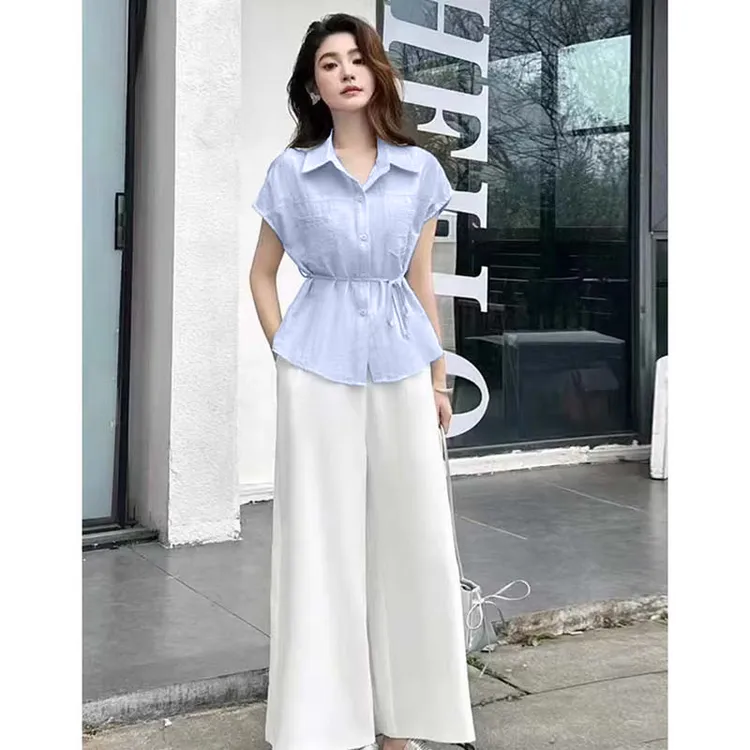 【两件套】【有里布】衬衫套装女夏季一整套穿搭减龄两件套D2395