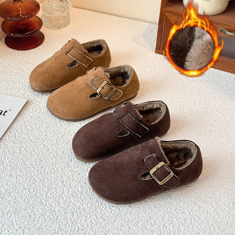 儿童保暖加绒勃肯鞋豆豆宝宝2025冬季新款女童棉鞋男童鞋子
