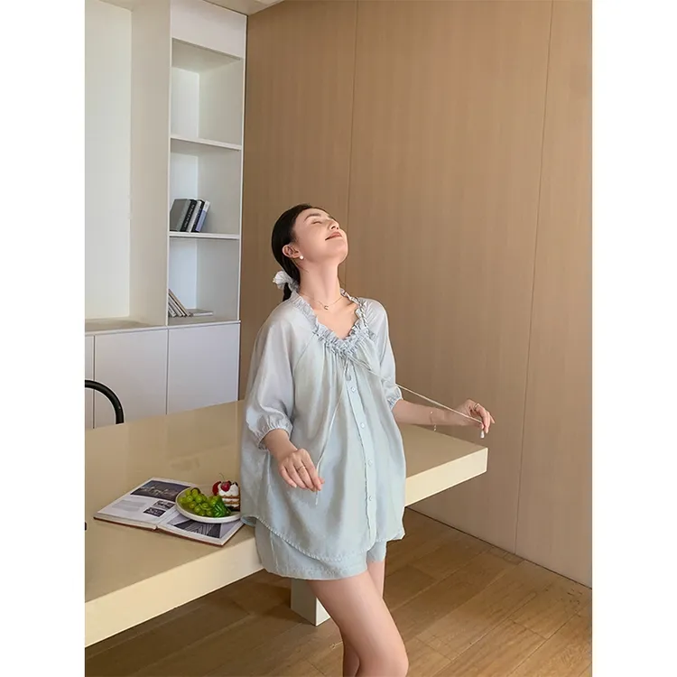 时尚孕妇夏季甜妹休闲风INS风时尚套装时尚气质高质感穿搭宅萌系