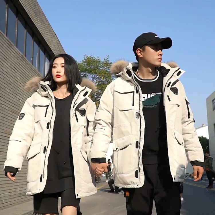 2025冬季户外男女中长款跑男同款韩版羽绒外套潮新款加厚羽绒服男