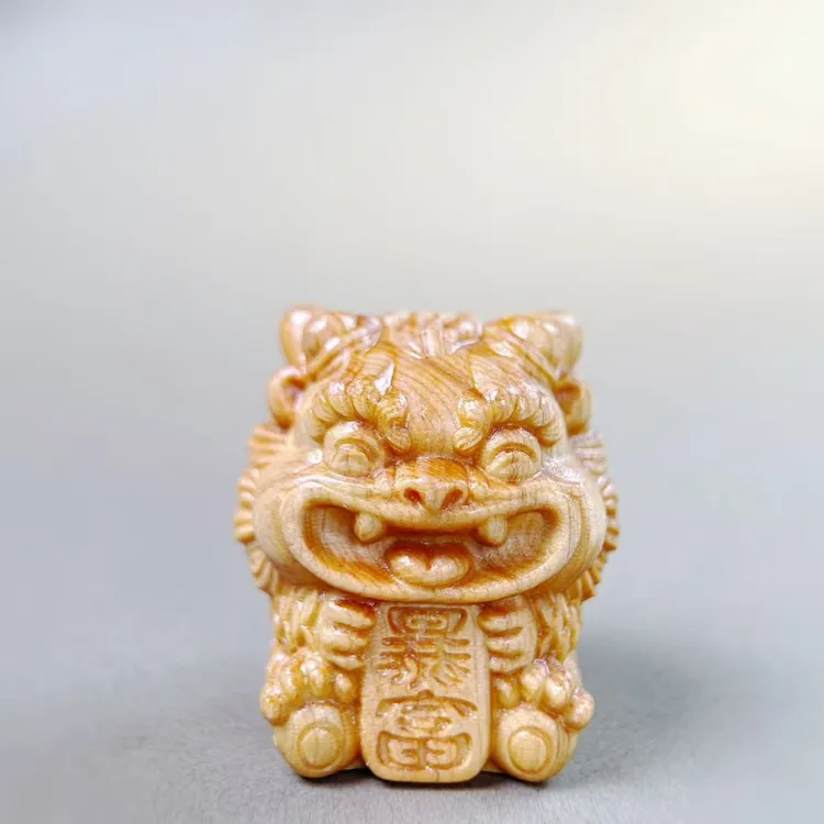 【初寻】崖柏木雕貔貅抱富手把件 装饰摆件