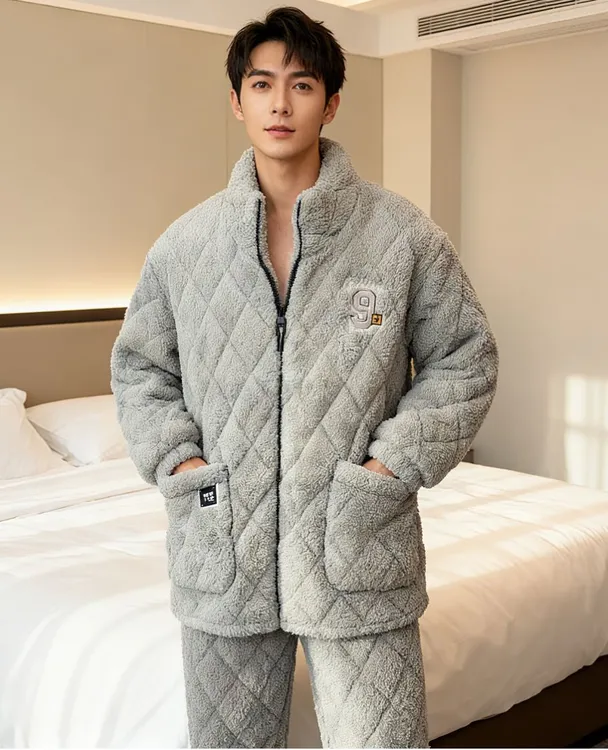 加厚男士时尚睡衣保暖