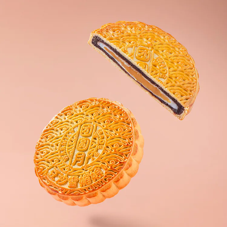 【豆沙雪媚娘月饼500g*1个】广西合浦黄记团圆月/黄记制造/试吃装