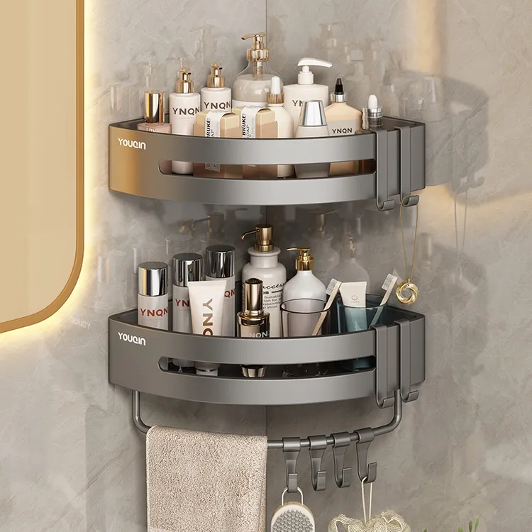 卫生间三角置物架免打孔壁挂浴室卫浴墙转角架子洗手间洗漱台收纳