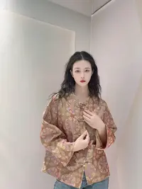九月  葫芦宝相  新款汉服新中式手工扣蜀锦国风上衣外套