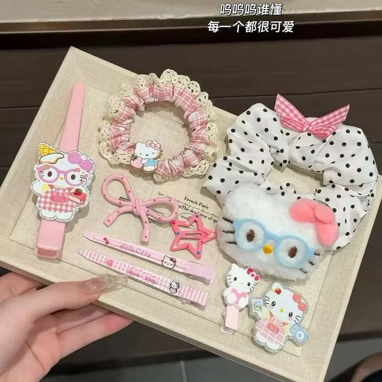 新款领结可爱猫咪ins甜美职业围裙鸭嘴夹百搭少女卡通刘海头饰