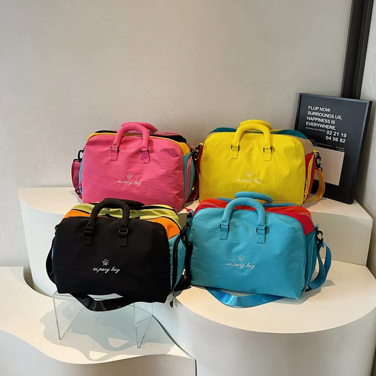 mingdiandian多巴胺健身大容量行李包收纳女旅行包手单肩包旅游