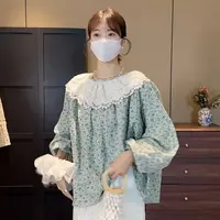 2026-5054女装韩系复古设计感绣花百搭长袖衬衫套装秋季必备新款