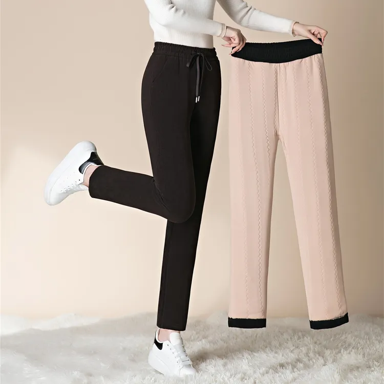 【宽裤脚棉裤】松紧腰加厚防风保暖高腰高弹修身显瘦外穿冬季中老年