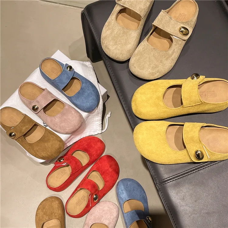 【现货+全额补运费】5cm厚底内增高百搭外穿女勃肯半托包头拖玛丽珍