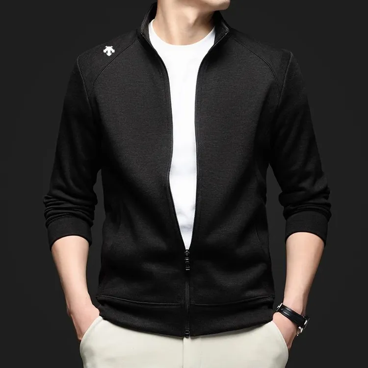 迪桑家2025年秋冬季新款雪峰绒开衫男士高奢品牌加厚立领拉链外套