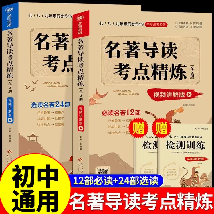 2025初中名著导读考点精练中考阅读考点同步解读七八九年级人教版