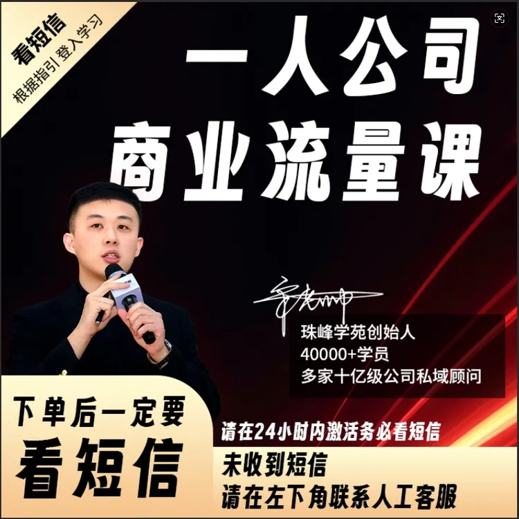 【降本增效】一人公司商业流量课[留意短信解锁课程]商品图