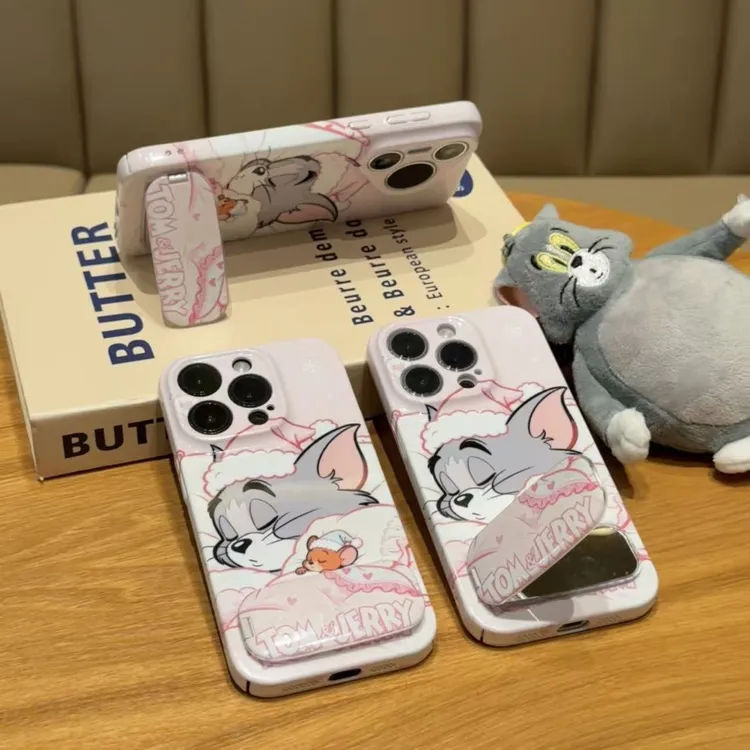 SMBLCE睡帽汤姆杰瑞支架适用苹果17/16菲林手机壳华为vivoppo小米