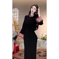 【洛华韵】潇夫人自制贵气复古显瘦秋季新中式旗袍 