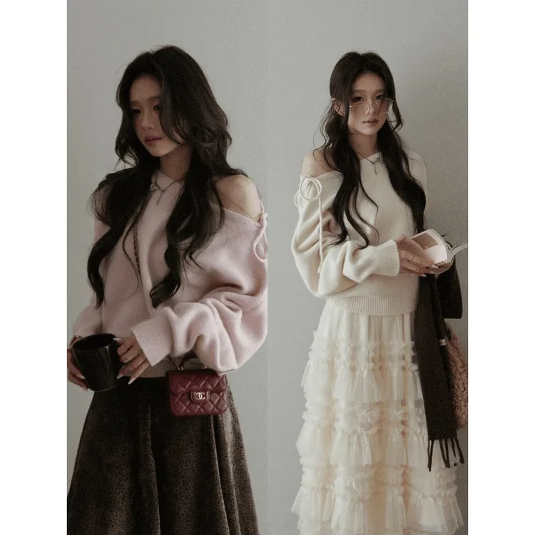 【少女情诗Poetry】韩系甜美慵懒风秋冬氛围感毛针织上衣23020#