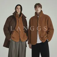  LANGGS&浪叔『猎装骑士 』25冬牛仔大衣摇粒绒双面两件套-FW54140