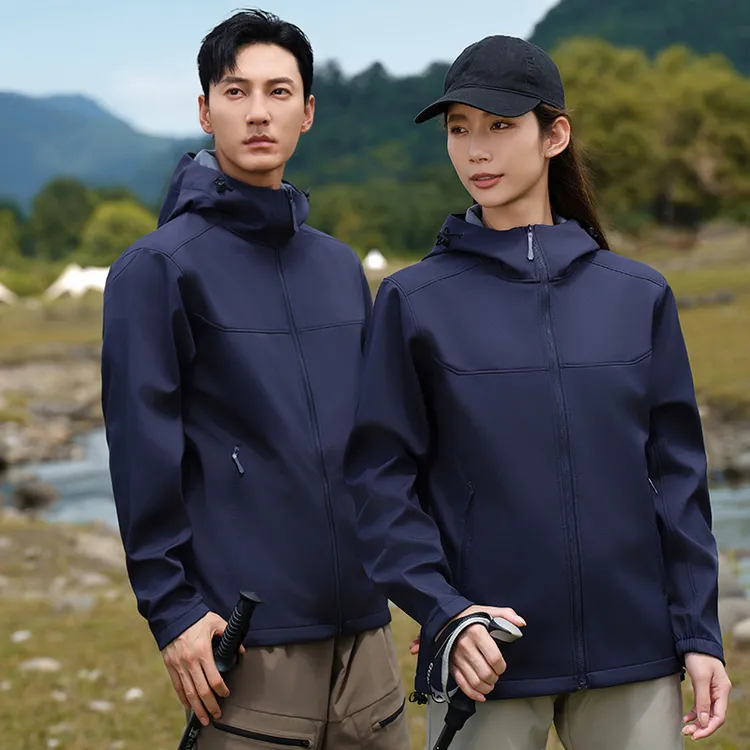 软壳冲锋衣男女同款2025新款春秋户外防风防水登山服连帽外套上衣