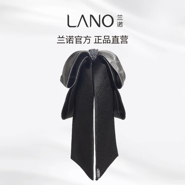 兰诺【朝颜】香云纱工艺蝴蝶结飘带抓夹高级感发夹小众设计感发饰七