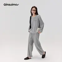 【千颂妮专享】亲嘴猫 莫代尔棉休闲春秋款睡衣家居服套装女C53557