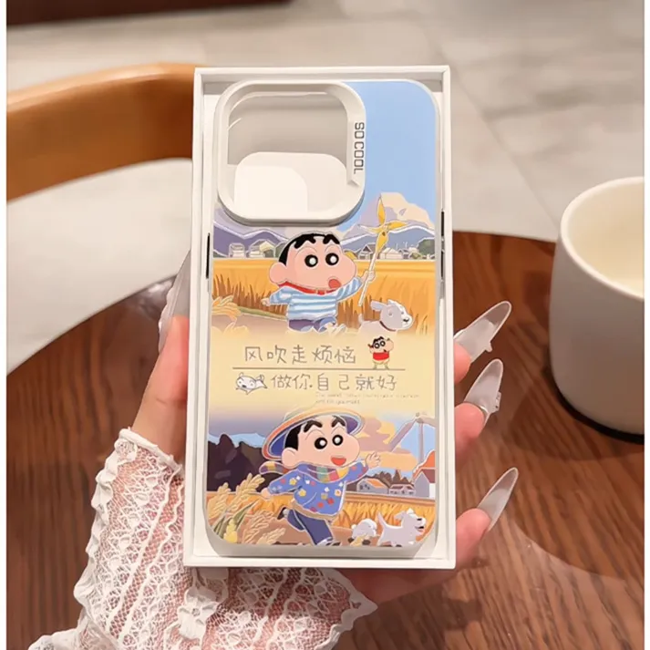 适用苹果16promax磨砂彩银iPhone15手机壳华为60小新风吹走烦恼14