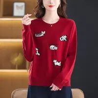 大码打底上衣女2025新款高级感100纯羊毛衫秋冬独特漂亮减龄上衣
