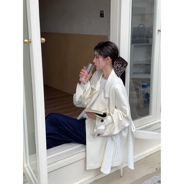 【赵小小& 清冷高端线】7555 秋季风衣小个子韩系高级感英伦风外套