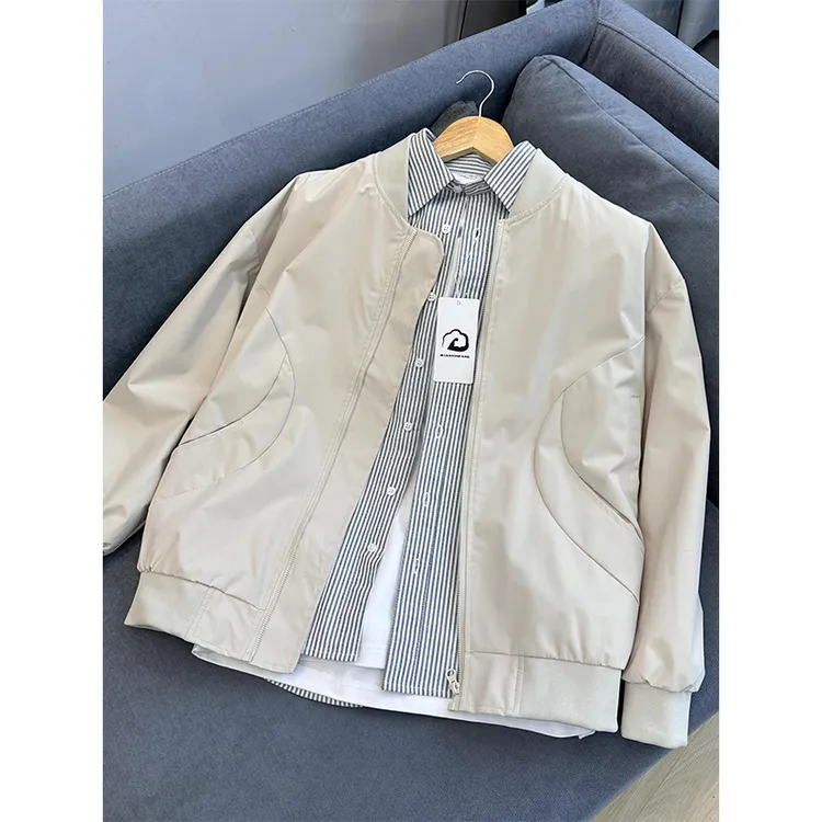 浅卡其ma1飞行夹克外套男春季潮牌高级感美式cleanfit工装棒球服