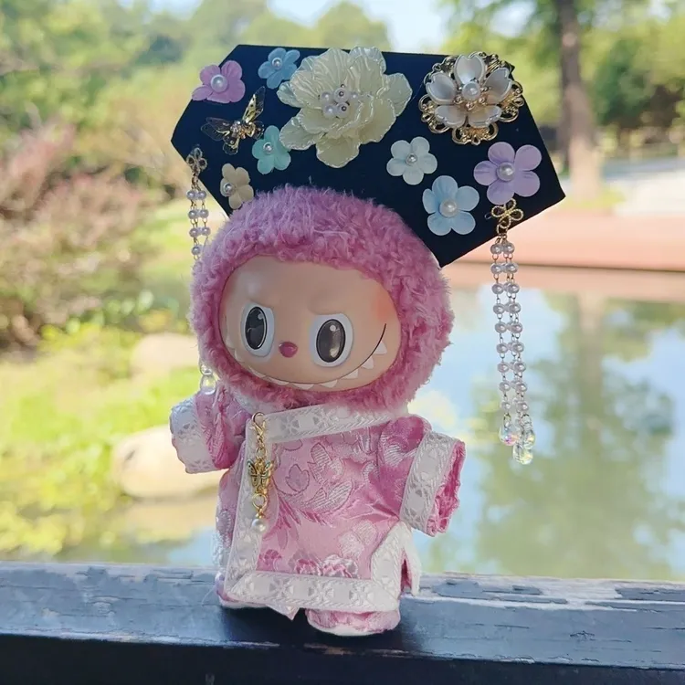 民族风公仔娃衣拉布布幸运坐姿一二三代17cm忠诚可乐棉花娃娃裙子