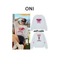 OUNI “ 樱粉云霞 “ Jenni*  宋智Y同款 ~ 字母刺绣卫衣