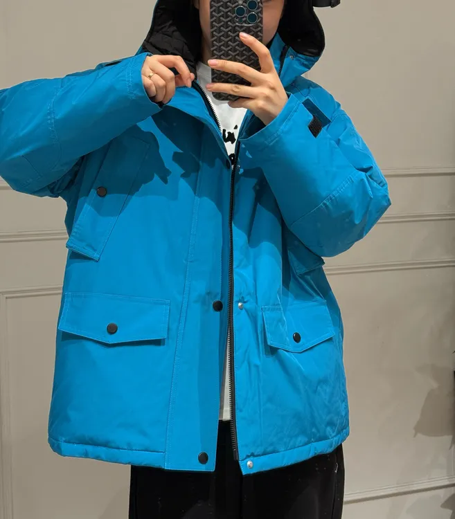 美亚恩NANA【横走冬天】冬季90白鹅绒工装派克羽绒服中长款C0533