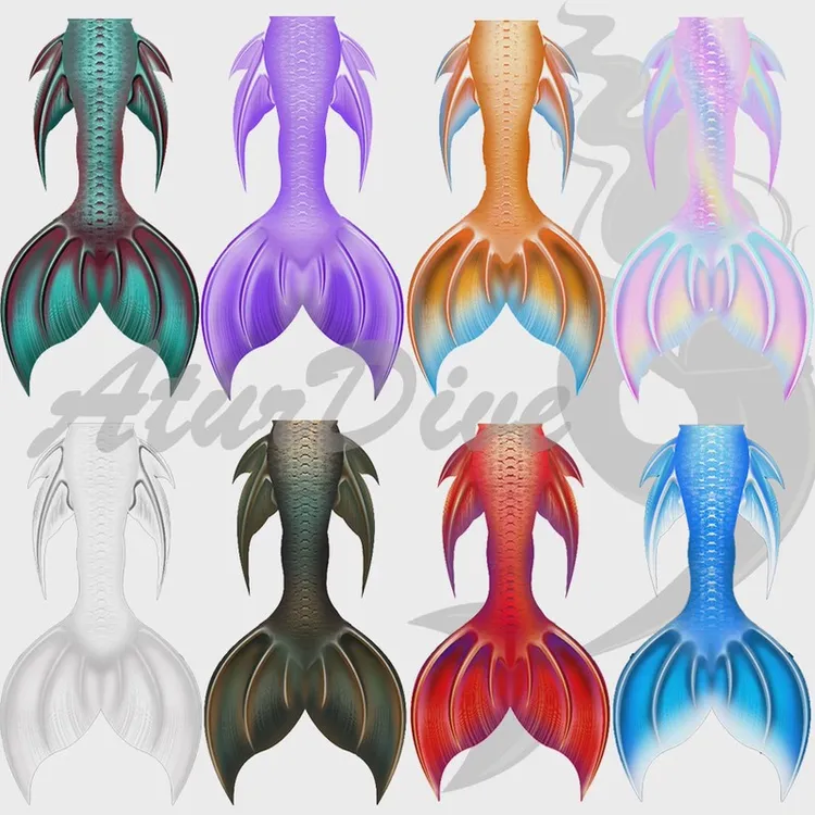 新款成人儿童亲子男女专业美人鱼鱼尾橡胶脚蹼人鱼泳衣海洋馆表演