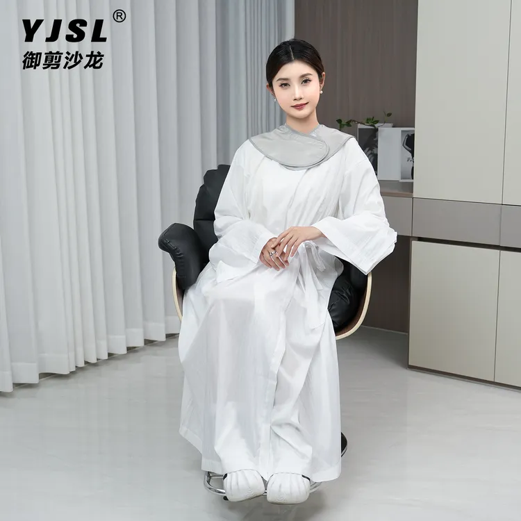 麦袍同款冰丝高档加大带袖不沾发美发店专用剪发围布可定制logo