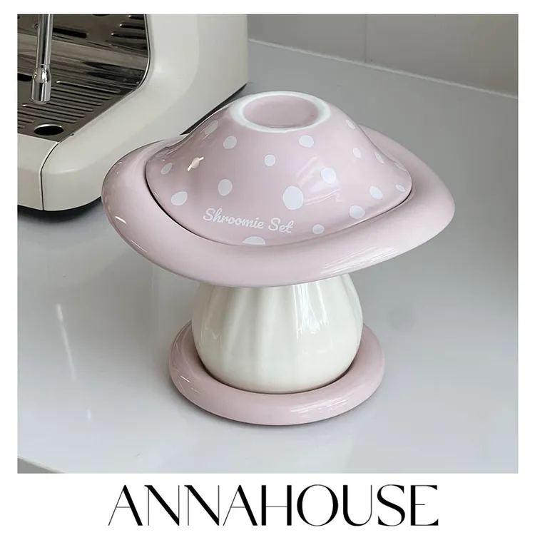 ANNAHOUSE蘑菇套装碗系列新款碗家用厨房大容量陶瓷碗礼盒装JY